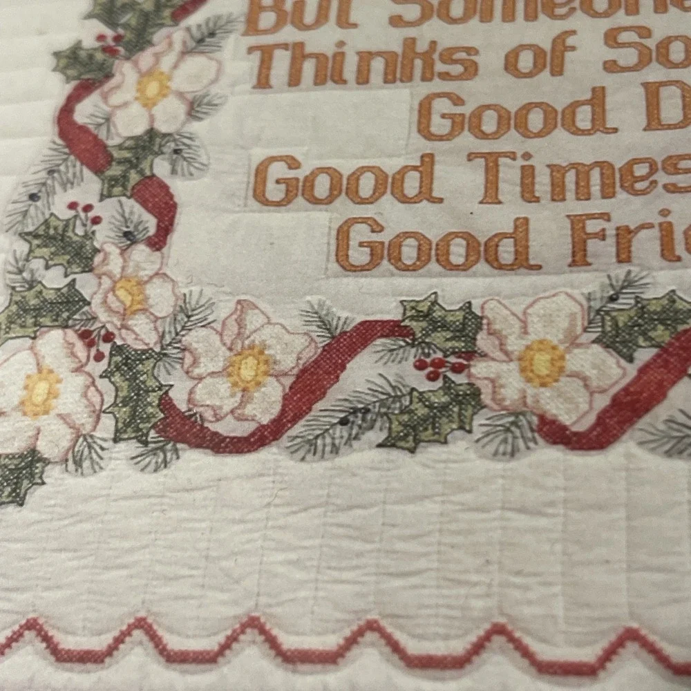 New Bucilla Stamped Cross Stitch Wall Lap Quilt 84118 Never a Christmas Morning